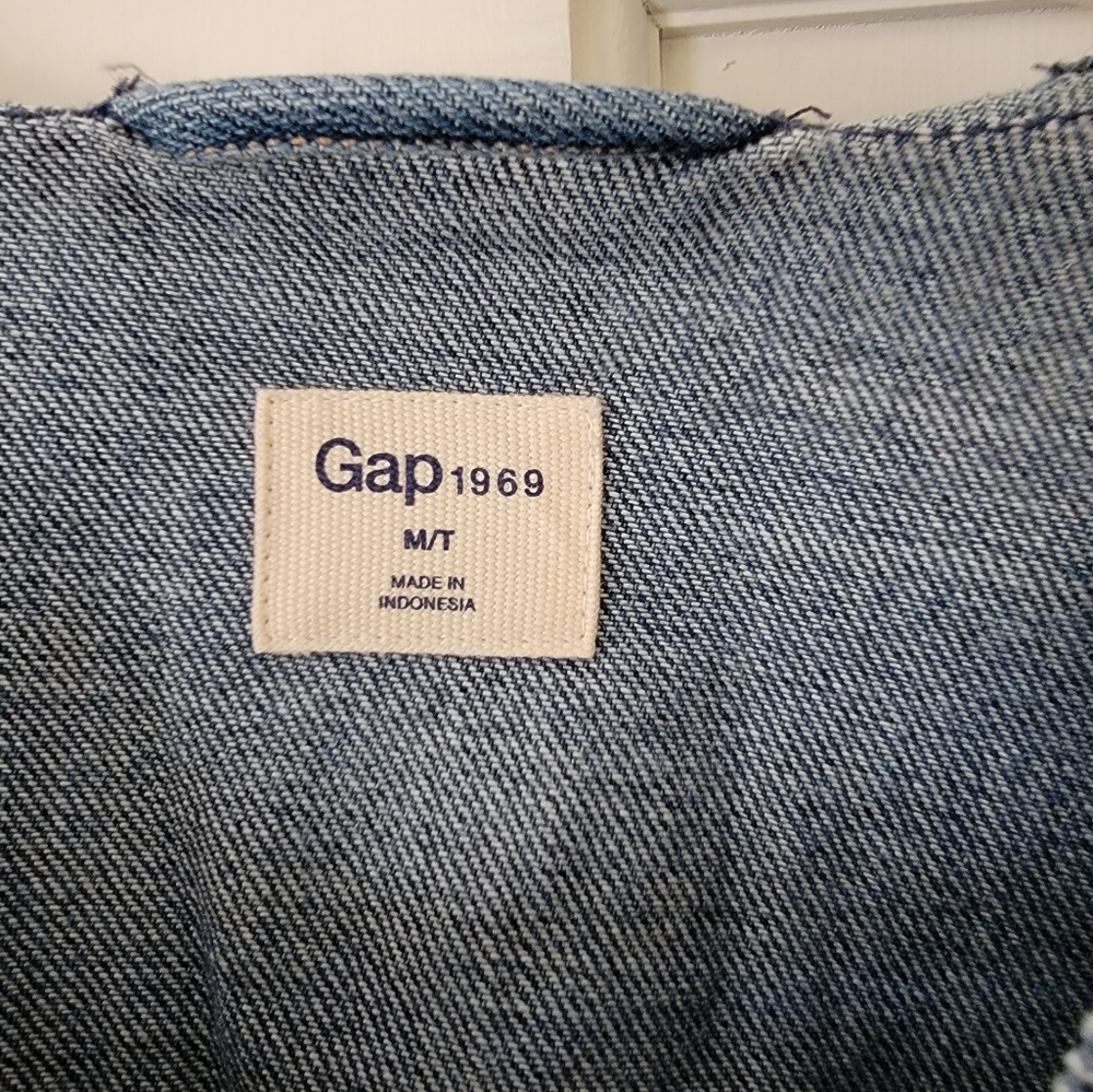 Gap Blue Denim Peplum Jacket Size Medium Tall NWT - Picture 4 of 6